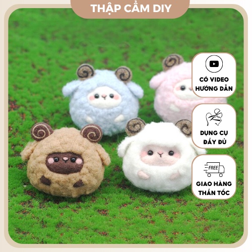 Len Chọc Handmade, Bộ Kit Len Chọc Cừu Cục Cưng