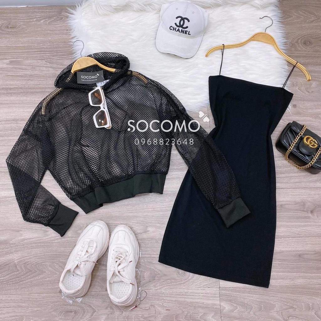 Sale ĐẦM BODY DÂY + ÁO KHOÁC LƯỚI HÀNG NHẬP Ꮯɦấȶ Ꮮɨệʊ: thun + lưới . Có 1 màu. Size dưới 55kg vừa nhaaaaaaa .