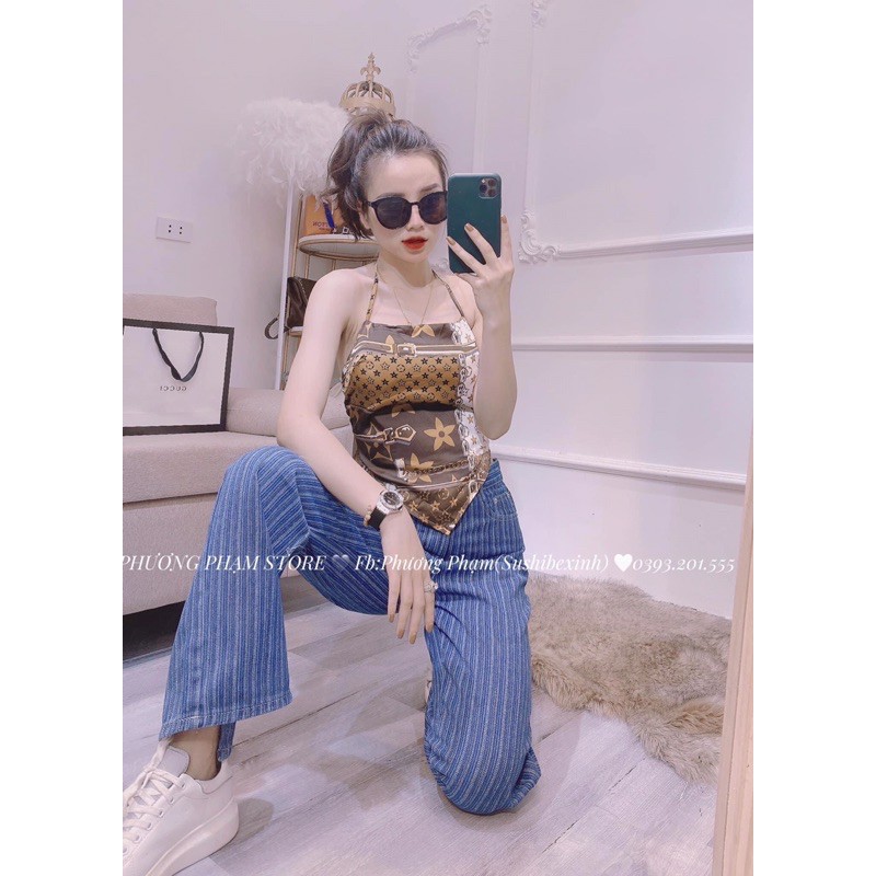 Áo yếm lụa hoa tiết | BigBuy360 - bigbuy360.vn