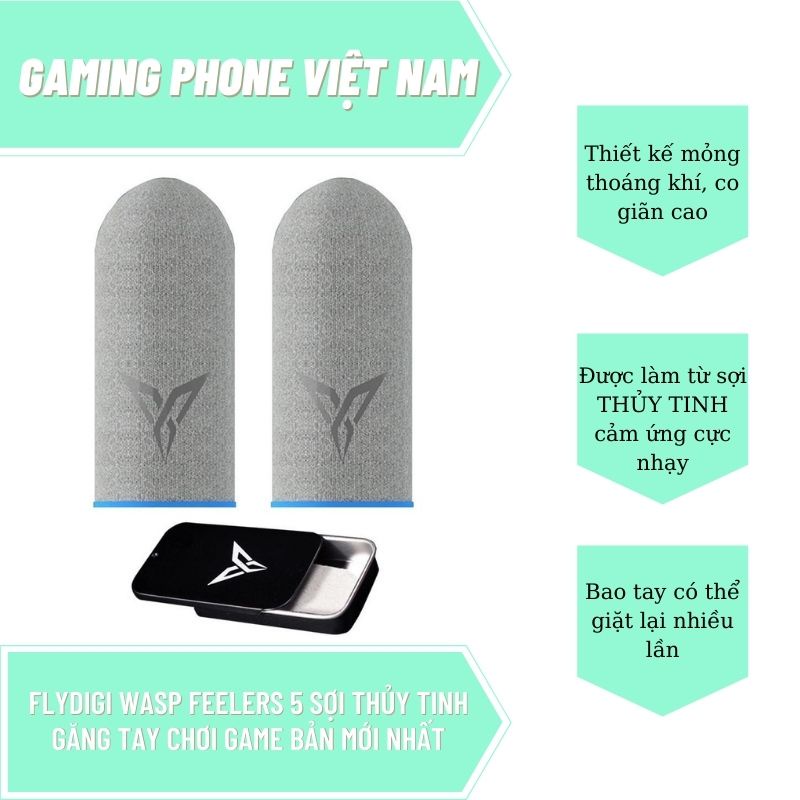 Găng tay chơi game Flydigi Wasp Feelers 5 thế hệ mới - Chơi game PUBG, Liên minh, chống mồ hôi, cực nhạy, không xù vải