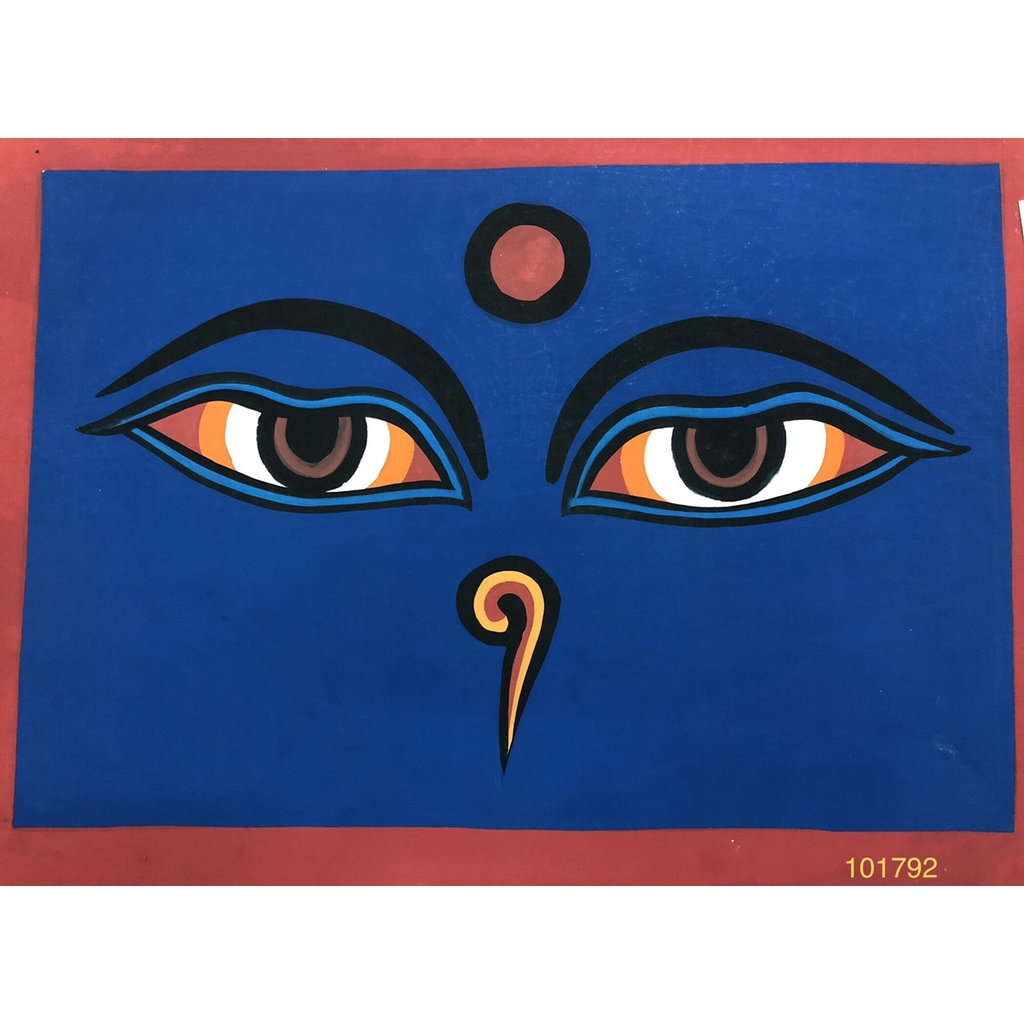 Tranh Mandala [Kim Cương Hỷ Lạc] Hình Mắt Phật Vẽ Tay Nepal