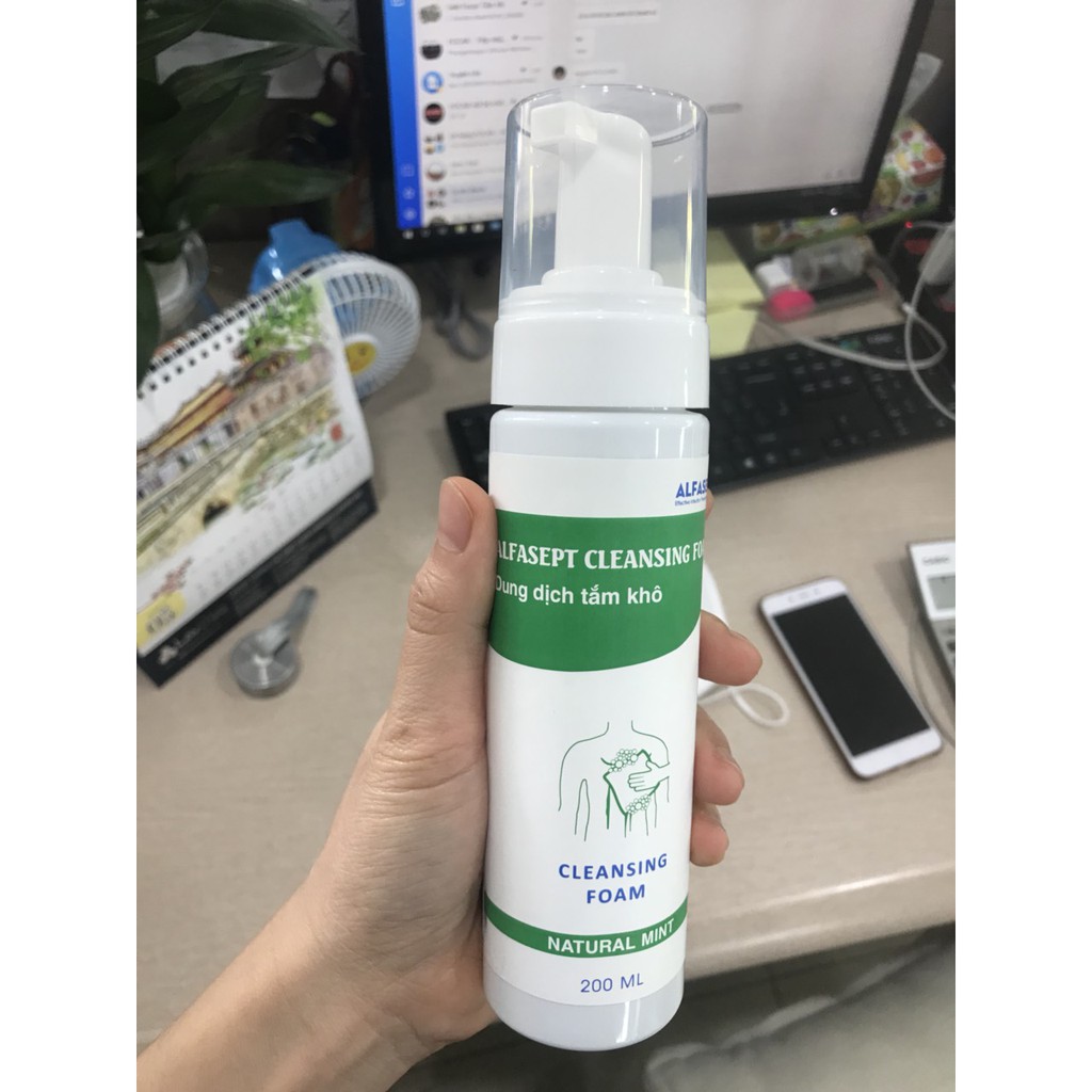 Dung dịch tắm khô ALFASEPT Cleansing Foam - Tắm không cần nước 150ml-200ml | BigBuy360 - bigbuy360.vn
