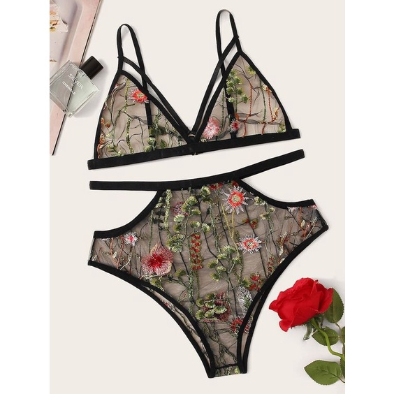 Vải ren lưới thêu hoa mẫu 007 khổ 150cm (m) #0303
