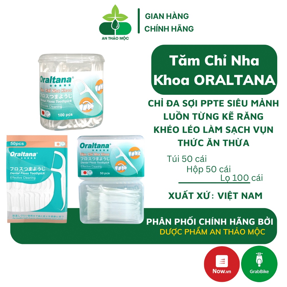 Tăm chỉ nha khoa Tanaphar Oraltana nhựa mềm sợi chỉ siêu mảnh làm sạch mọi