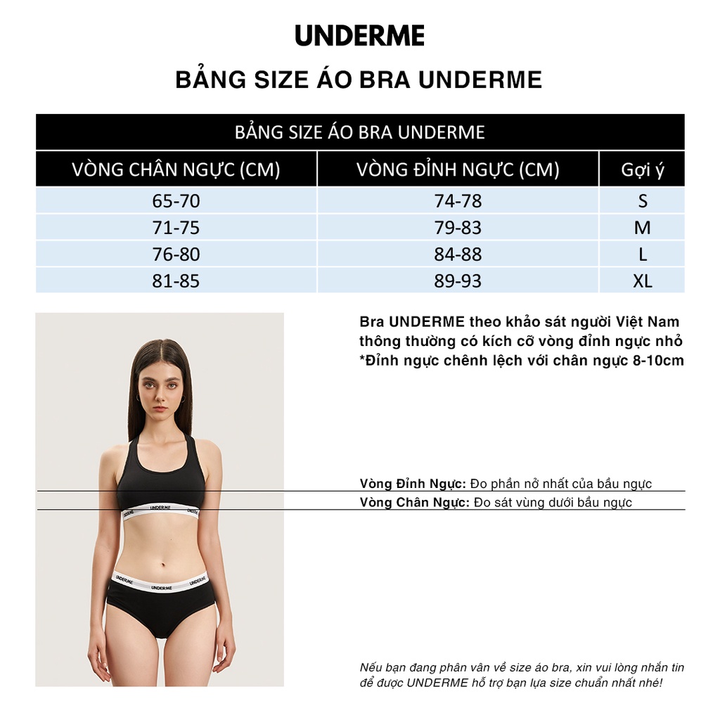 Áo bra nữ Cotton UNDERME tập gym thể thao năng động dáng XẺ NGỰC - UDM012
