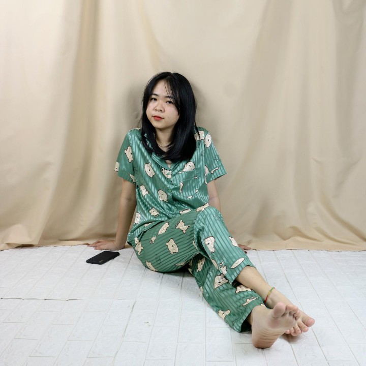 Bộ đồ Pijama lụa gấm quần dài cao cấp SH998 - Hàng Việt Nam chất lượng cao