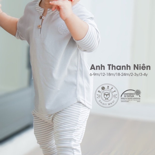 Giảm giá 20- 25%Bộ dài tay quần dài chất liệu Modal hãng hrnee cho các bé từ 6m-4y