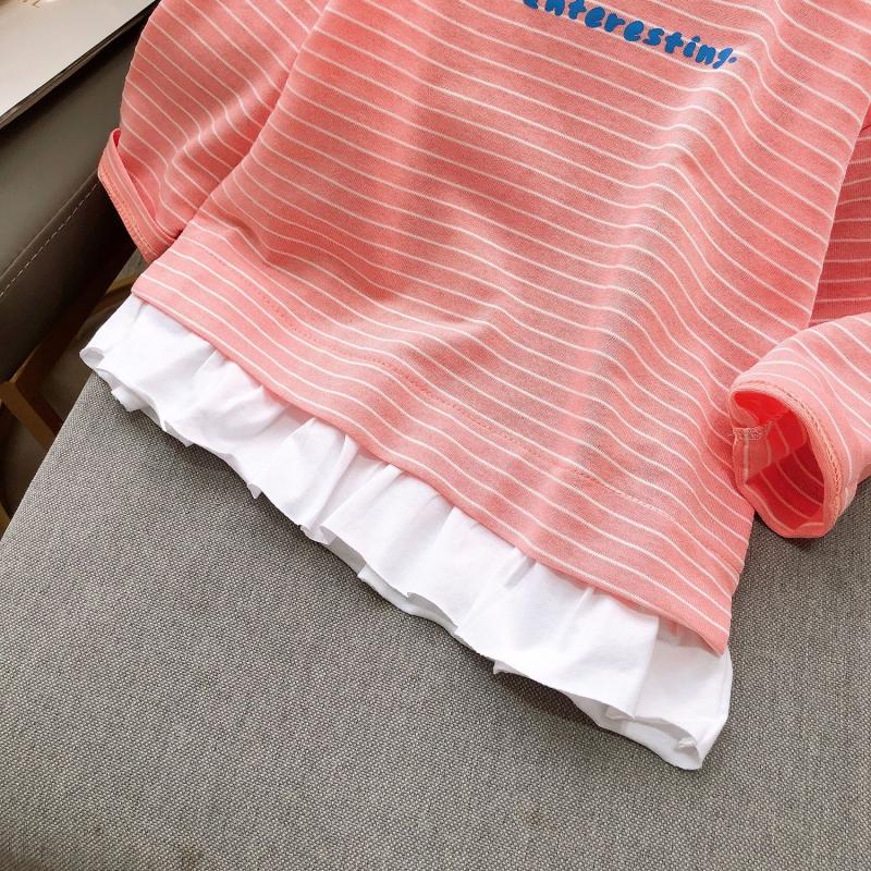 Áo Sweater Giả Hai Lớp Tay Dài In Họa Tiết Xinh Xắn Cho Bé Gái