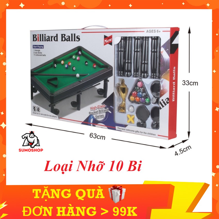 Đồ Chơi Bàn Bi A Mini Loại Nhỡ 10 Viên Bi, Mô Phỏng Hình Dáng Thật, Chất Liệu Siêu Bền - SUMOSHOP86