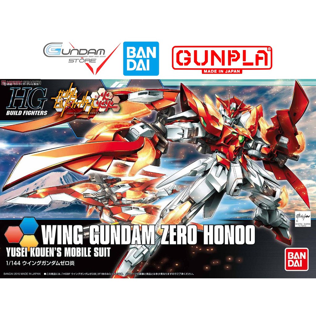 Gundam Bandai Hg Wing Zero Honoo 1/144 HGBF Build Fighters Mô Hình Nhựa Đồ Chơi Lắp Ráp Anime Nhật