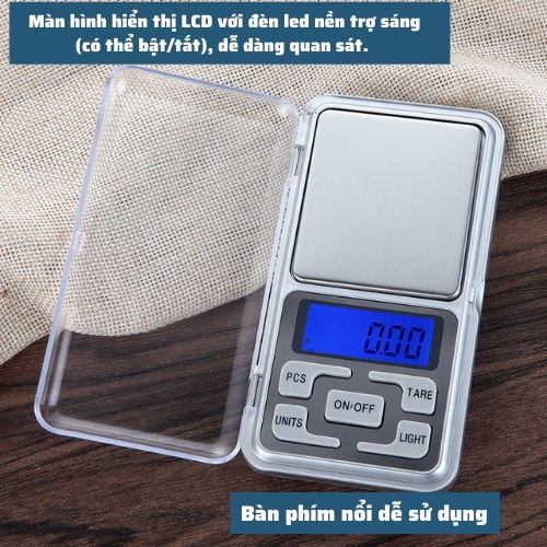 Cân Tiểu li điện tử làm bánh mini chính xác cao định lượng 0.01g-200g bảo hành 12 tháng Cân vàng đá quý nhà bếp