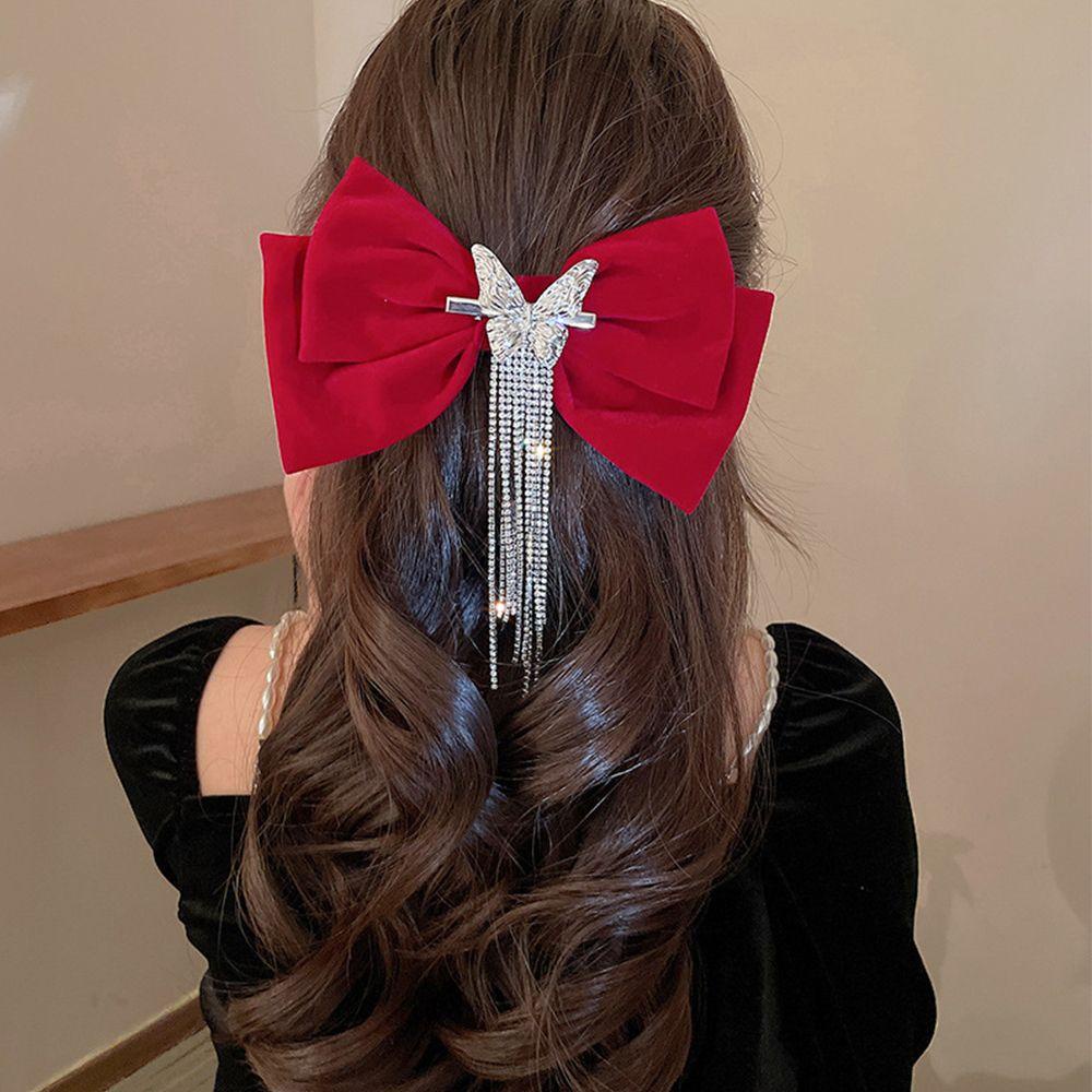 Kẹp Tóc Vải Nhung Hình Bướm Thời Trang Thu Đông Cho Nữ|Kẹp Tóc Hình Nơ Xinh Xắn Dành Cho Bé Gái