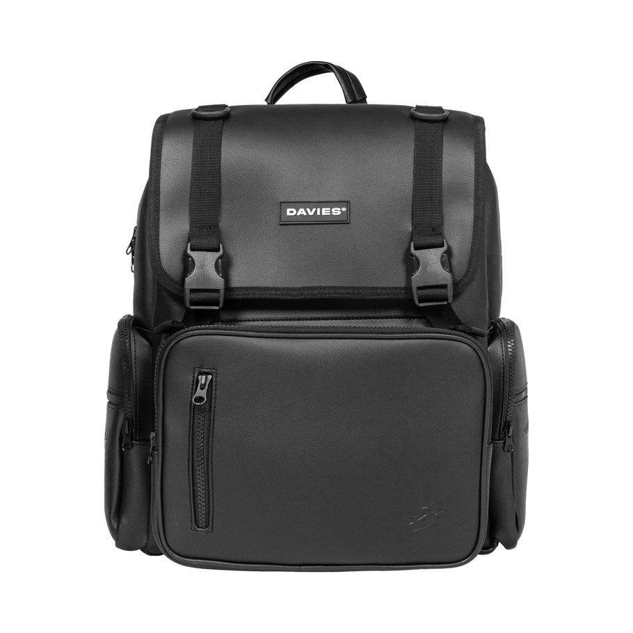 [Mã SKAMA8 giảm 8% đơn 300K] Balo đi học nam nữ Davies - Balo da nam màu đen Leather Box Backpack.