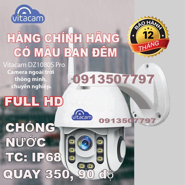 amera vitacam dz1080s pro 2M full hd ngoài trời có màu ban đêm xoay 360 độ