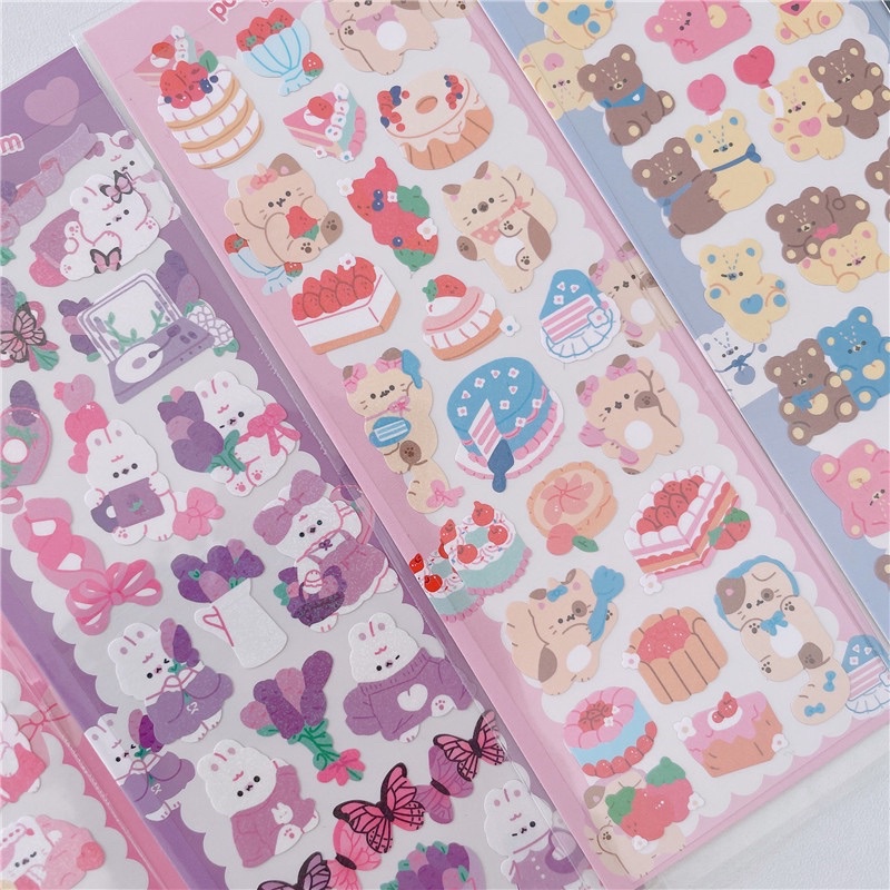 Sticker cute/ Tấm sticker hình dán hologram Pompomroom dễ thương trang trí toploader sổ planner bullet journal Tẻn Tẻn