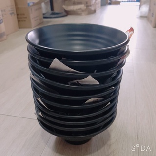 Set 40 cái Tô nhựa melamine X17 màu nhám đen nhà hàng sang trọng
