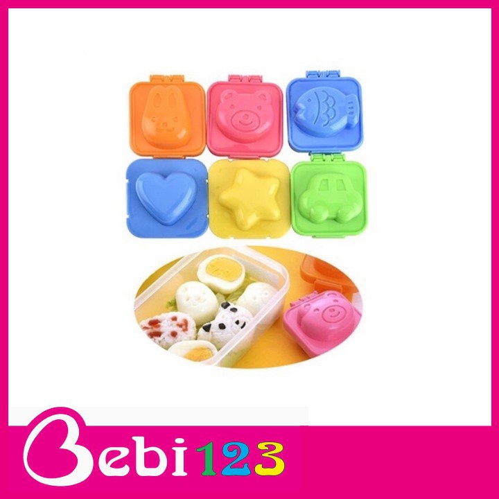 Bộ 6 Khuôn làm, tạo hình cơm, trứng xinh xắn cho bé