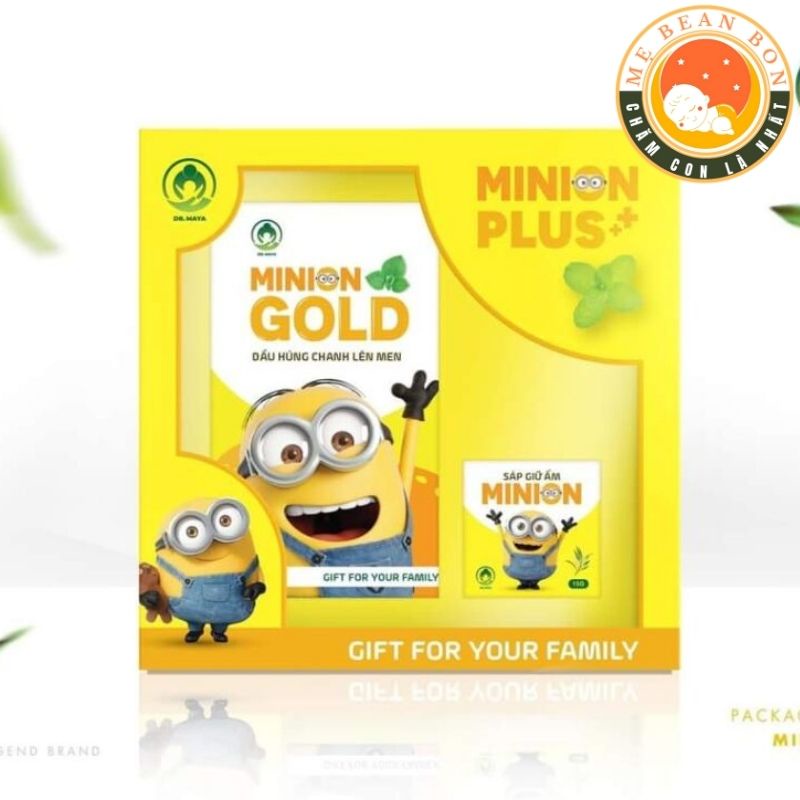 Tinh dầu húng chanh Minion gold 30ml tăng sức đề kháng hạn chế ho cảm sổ mũi tiêu kém cho bé và người lớn - mẹ bean bon