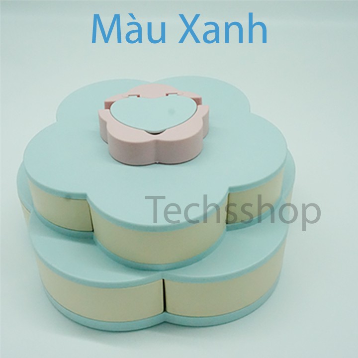 Khay Đựng Mứt Xoay 2 Tầng Có Nắp Để Điện Thoại Nhựa ABS Dày Và Cứng Cáp