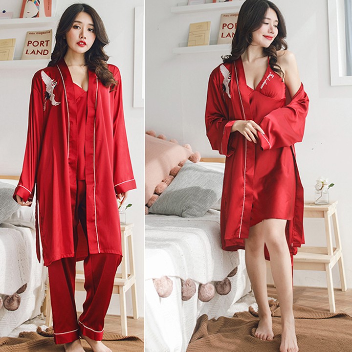 Đồ ngủ lụa hai dây cao cấp BT0222