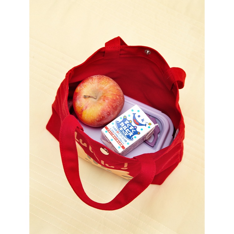 Túi Vải canvas In Họa Tiết Hoạt Hình Dễ Thương Dùng Đựng Cơm Trưa Tiện Dụng