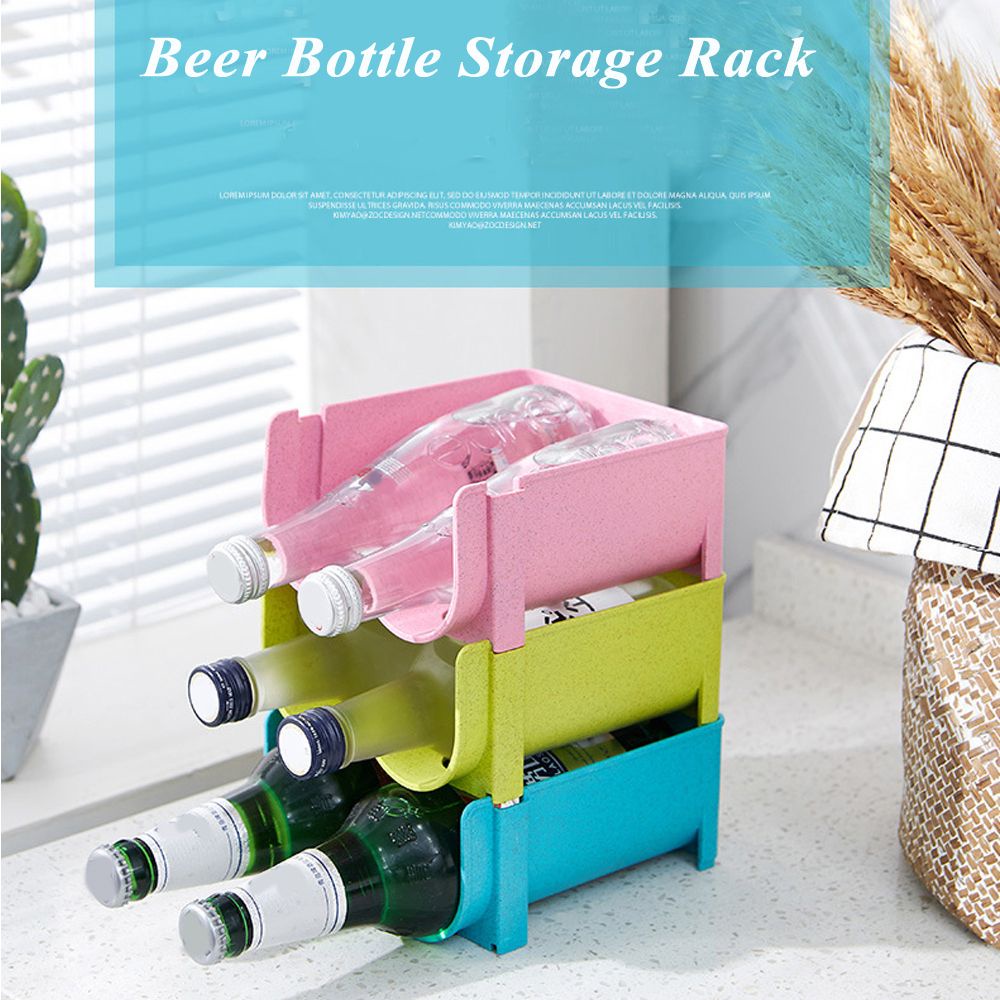 Giá đỡ lon nước ngọt/ lon bia chống rơi tiết kiệm không gian cho tủ lạnh
