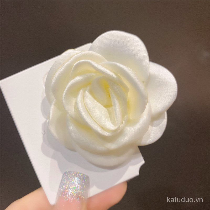 Dây buộc tóc co giãn/ kẹp tóc hình hoa trà mùa hè mới dành cho nữ