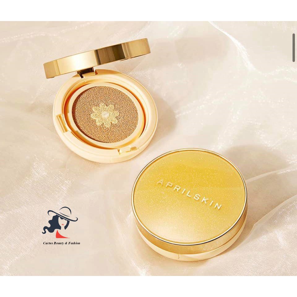 Phấn nước Cushion April Skin Real Calendula Ampoule Glow bản hoa cúc | BigBuy360 - bigbuy360.vn