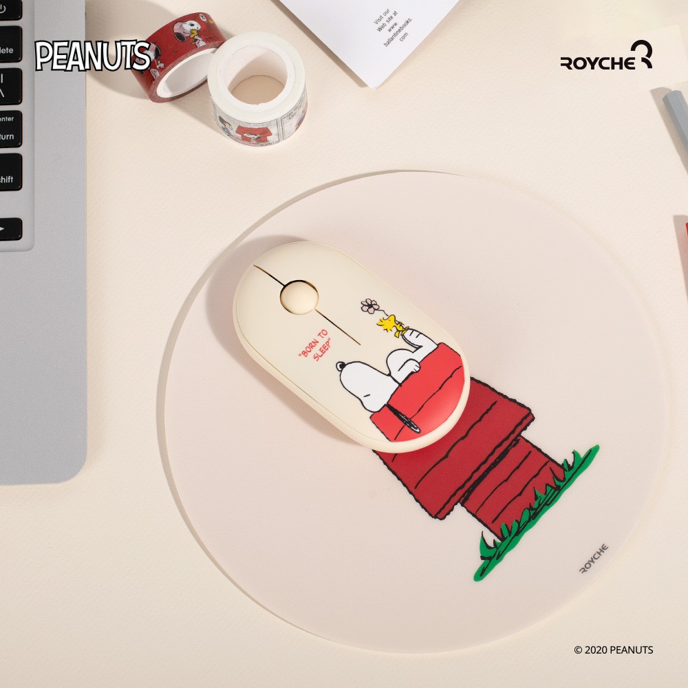 Chuột không dây chống ồn nhân vật hoạt hình Snoopy Peanuts (kết nối 2 cách USB và bluetooth)