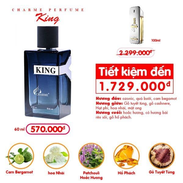 Nước Hoa Nam king 60ml Mạnh Mẽ, Cá Tính | Thế Giới Skin Care