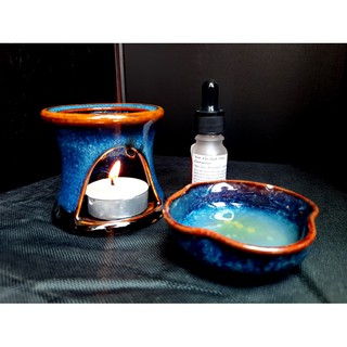 Bộ đốt tinh dầu OANH GIA AUTHENTIC BAT TRANG - Men xanh hỏa biến cao cấp