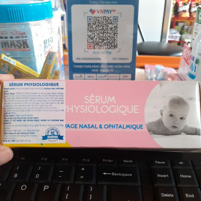 serum physiologique muối Sohaco hồng hộp 40 ống x 5ml