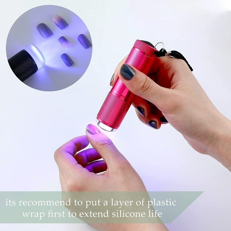 Đèn LED Sấy Khô Móng Gel UV Mini Cầm Tay Bằng Silicone