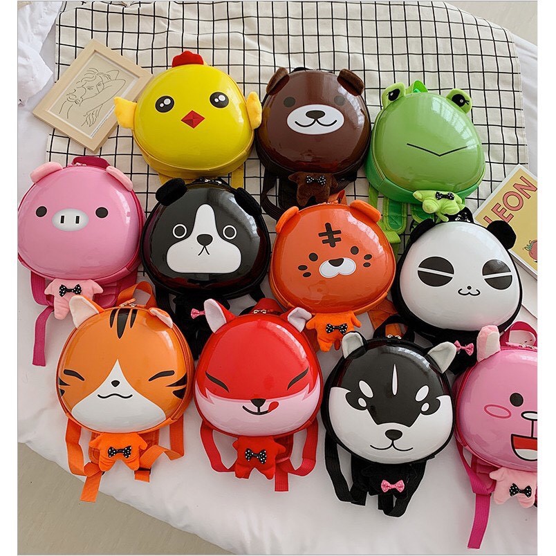 Nhiều mẫu] Balo hình thú chống nước chịu lực cho bé mầm non hình Gà, Gấu, Thỏ, Ếch, Hổ, Cáo, Heo, Mèo