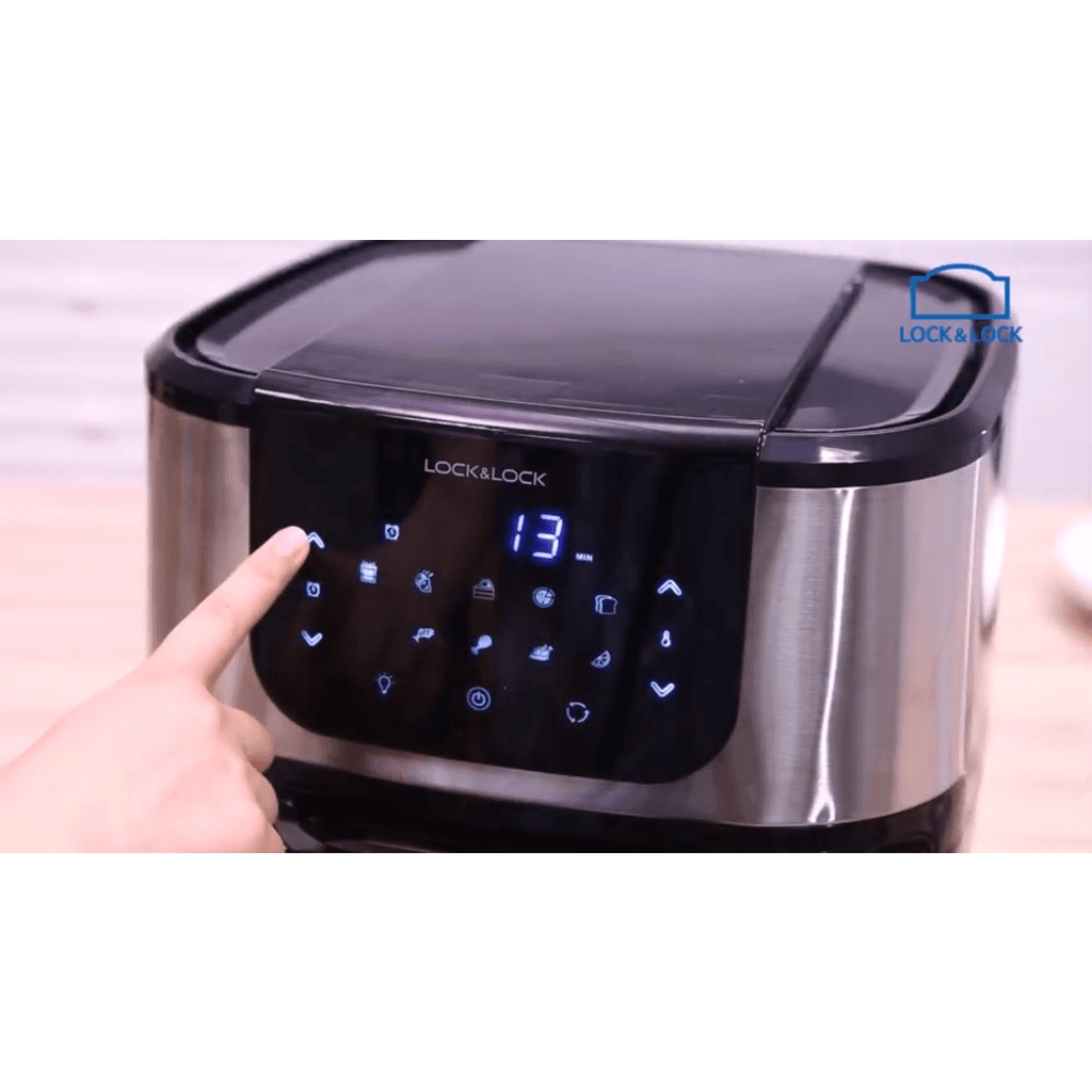 Lò Nướng Không Khí Lock&Lock EJF691  - Cảm ứng màn hình LED - Có đèn trong lò