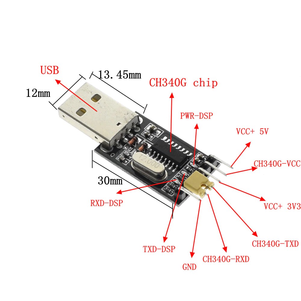 Bộ Chuyển Đổi Usb2.0 Sang Ttl 6pin Ch340G Cho Stc Arduino Pro Insead Of Cp2102 Pl2303