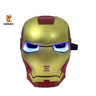 Đồ Chơi Mặt Nạ Ironman - Mặt Nạ Người Sắt Có Đèn Phát Sáng Xanh, Nhựa Cao Cấp, Siêu Ngầu Dành Cho Bé - MEOMEOSHOP2021