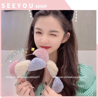 Bờm tóc tai mèo cáo lông siêu mịn, Bờm cài tóc hot trend