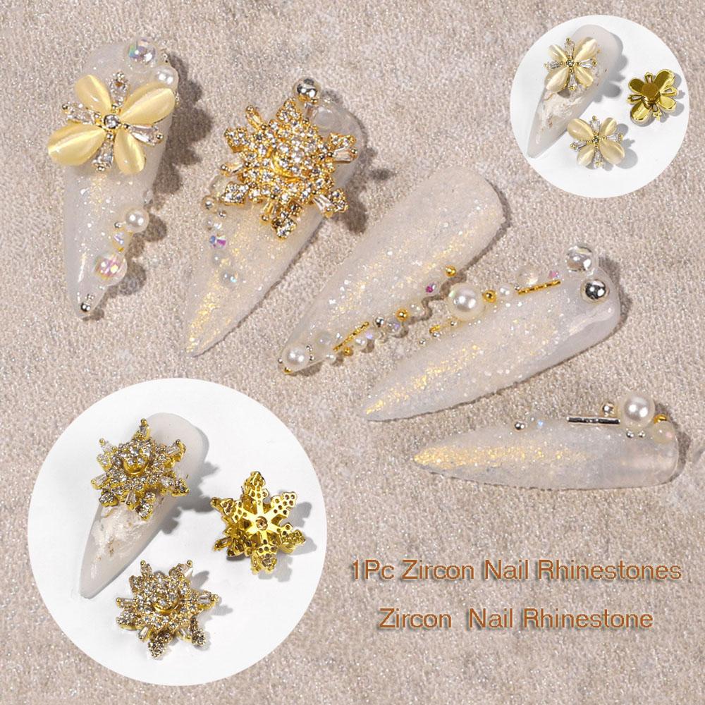 OCEANMAP Phụ Kiện Trang Trí Móng Tay Nghệ Thuật Hình Hoa Tuyết / Động Vật Hoạt Hình Xoay Đ