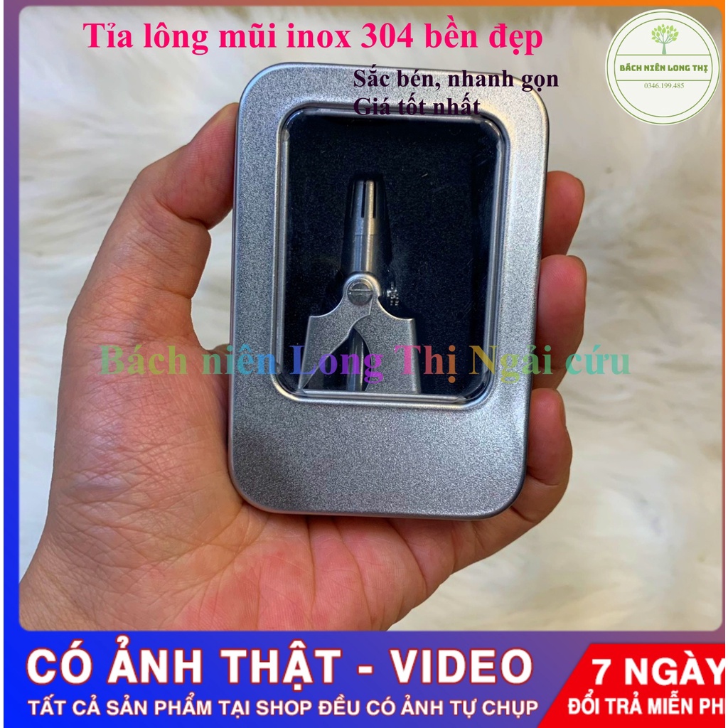 Cắt tỉa lông mũi máy cắt lông mũi bằng thép lưỡi bén cắt không đau có hộp đựng và chổi vệ sinh đi kèm tiện lợi