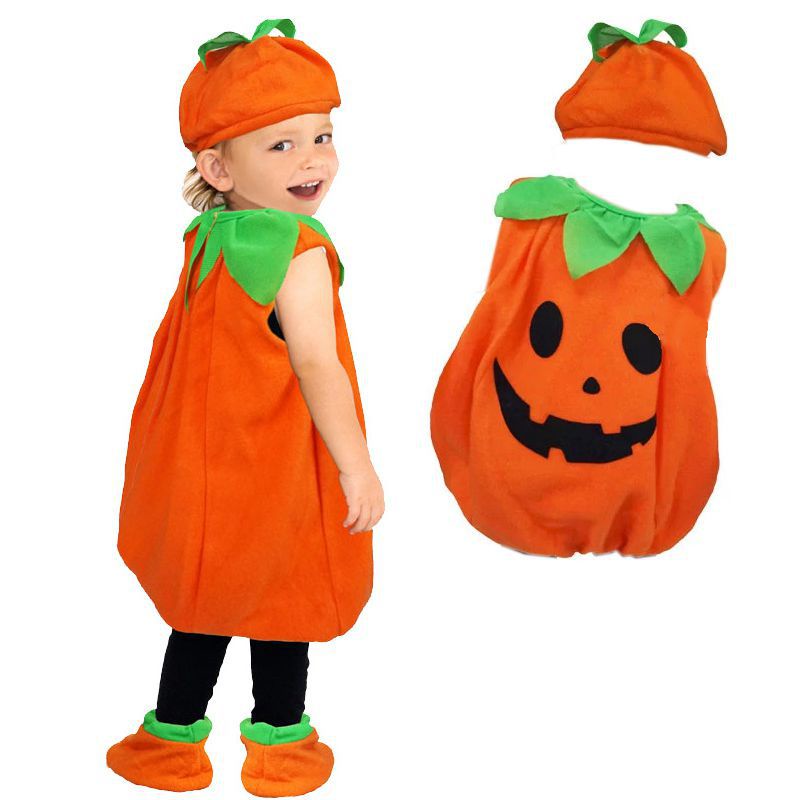 Bộ đồ bí ngô hóa trang Halloween lạ mắt cho trẻ em người lớn cha mẹ