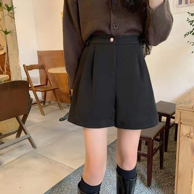 Quần Short Nữ Lưng Cao Dáng Rộng Thời Trang Phong Cách Hàn Quốc