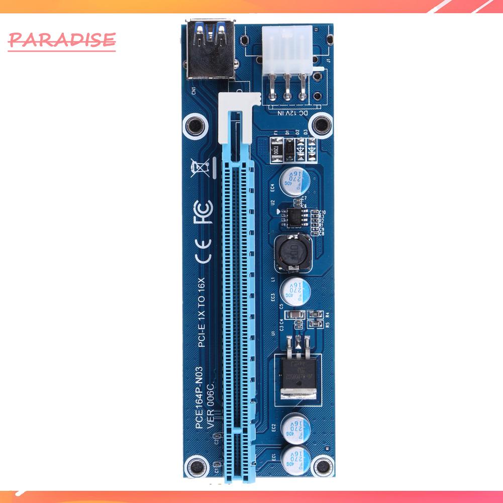 Card Mở Rộng Pci-E 1x Sang 16x Sata 6pin Cổng Usb 3.0