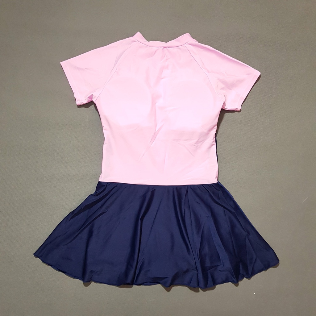 Bộ đồ bơi liền thân dạng váy màu hồng nữ tính cho bé tuổi teen hoặc nữ 38-53kg