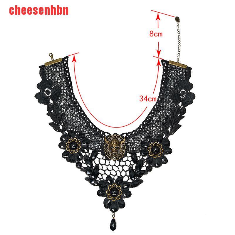 [cheesenhbn]Women Black Lace Necklace Collar Choker Victorian Vintage Gothic Chain Pendant