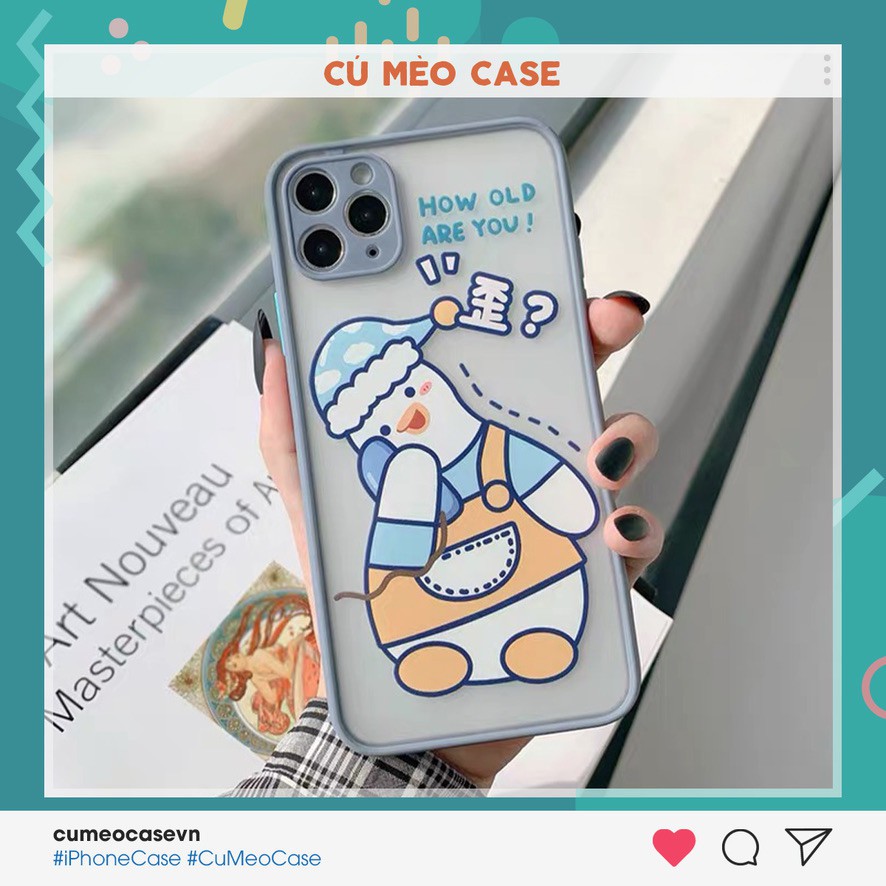 Ốp vịt tuyết bảo vệ camera Hàn Quốc dành cho iPhone 11 Pro Max 7 8 Plus X XsMax XR Cú Mèo Case