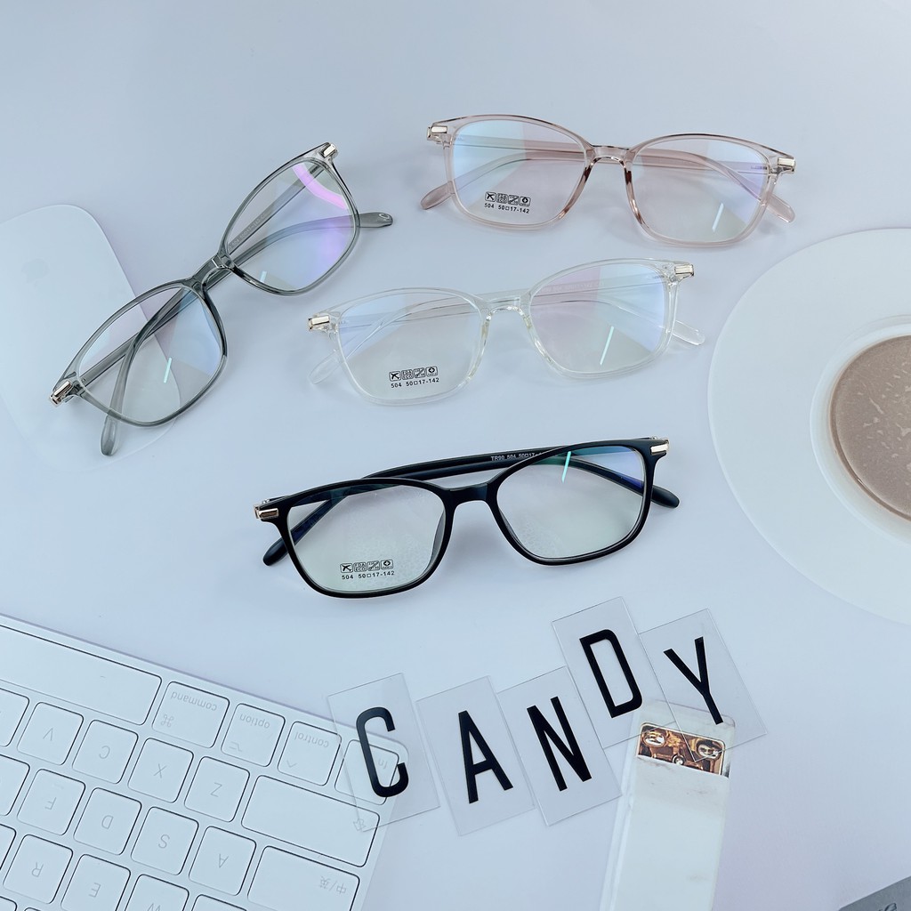 Gọng kính cận vuông chất liệu nhựa dẻo 504 – Tiệm kính Candy