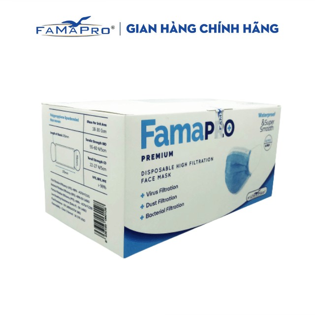 Khẩu trang y tế cao cấp 4 lớp kháng khuẩn Famapro Premium hàng xuất khẩu Châu Âu ( 40 cái/ hộp ) | BigBuy360 - bigbuy360.vn