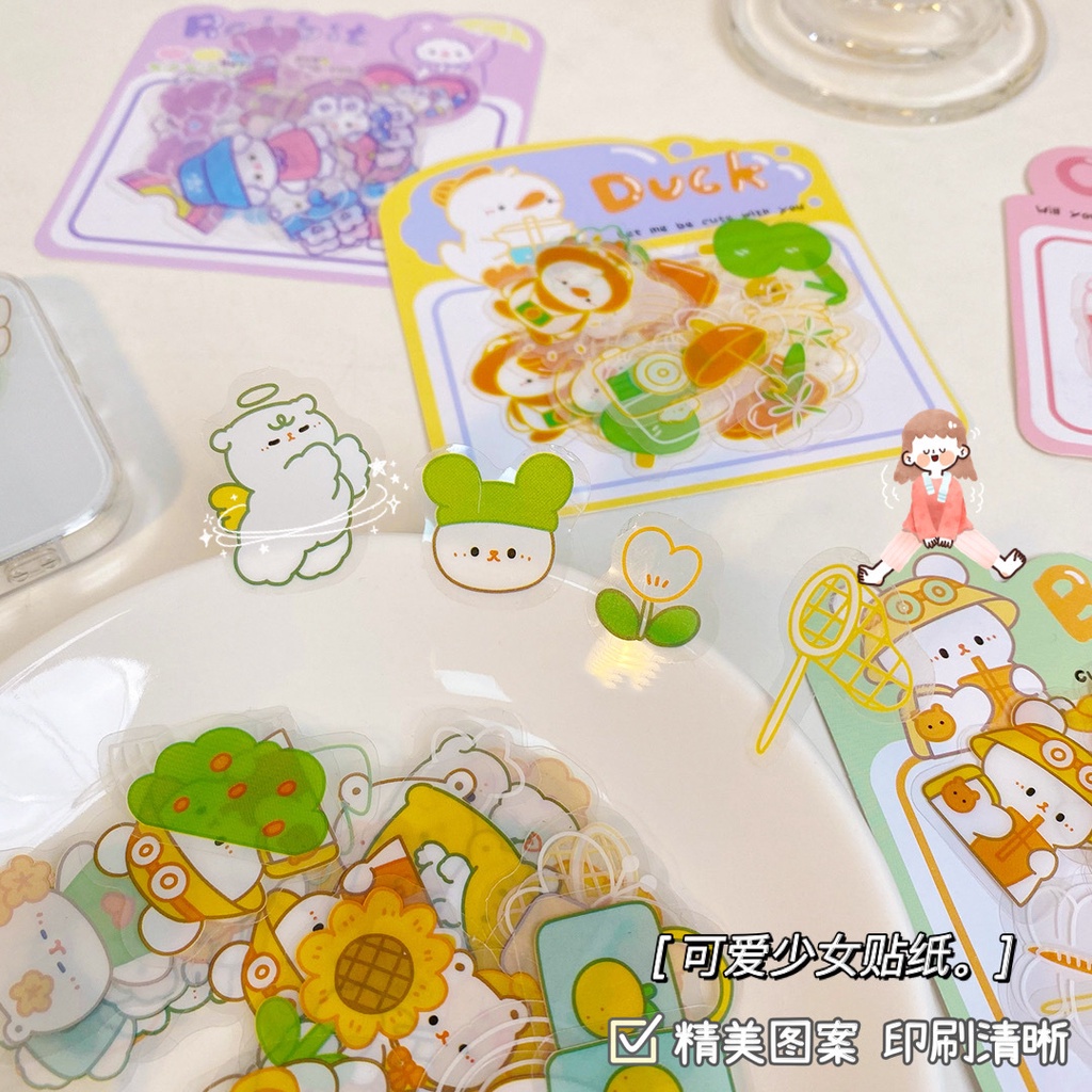 Bộ 30 Sticker Nhãn Dán Hoạt Hình Thú Cưng Không Thấm Nước