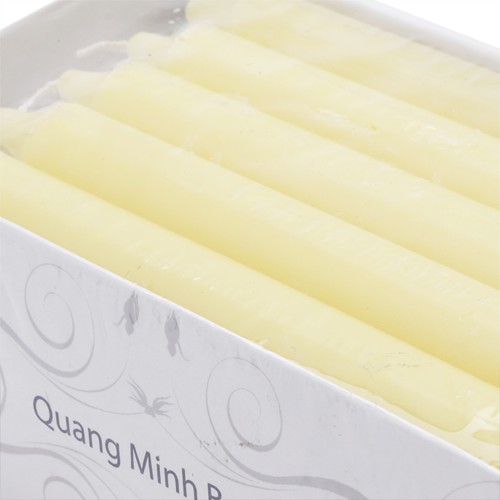 Hộp 15 cây nến thơm thẳng Quang Minh Candle NQM0017 15cm (Vàng)